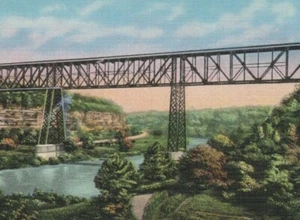 Kentucky River near Harrodsburg Kentucky High railway bridge c1920s C793 - Picture 1 of 3