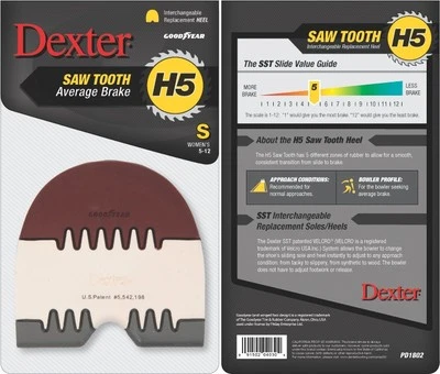 Dexter Bowling Shoe Replacement Heel H5 Saw Tooth Red/Grey/White Small