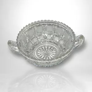 Imperial Glass Ohio Beaded Block Clear Open Jam / Jelly Bowl Depression Glass - Picture 1 of 6