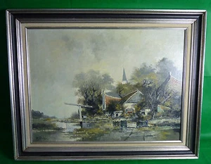 Ölgemälde "" R.Verheijen Holland  " holländische  Landschaft - Picture 1 of 1