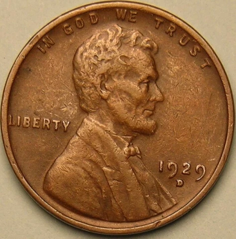 1929 D - Lincoln Wheat Penny - G/VG Cover