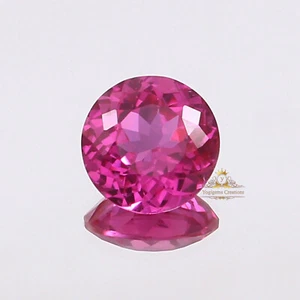 Piedra preciosa suelta redonda de zafiro rosa real natural de Ceilán de 19-20 quilates certificada aprox - Imagen 1 de 4
