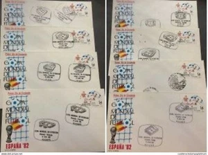 A) 1982 SPAIN, FOOTBALL, WORLD CUP, FDC, WITH CANCELLATIONS OF THE STADIUMS WHER - Picture 1 of 1