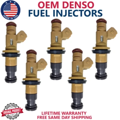 NUEVO paquete de 5 inyectores de combustible OEM DENSO para Volvo S70 1999, V70 2,4 L I5 Foto 1 de 3