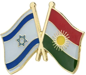 Kurdistan Kurdisch Israel Israelische Nationalflagge gekreuzte Flaggen Freundschaft Liebe Pin - Bild 1 von 1