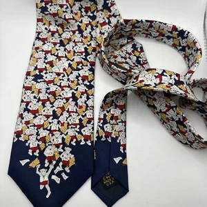 Vintage Alynn Neckwear’s Rat Race Blue Novelty Men’s Silk Tie Made In USA - Picture 1 of 14