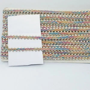 1.5cm gold Pastel multicolour Spiked edge BRAID embroidered ribbon trimming - Picture 1 of 1