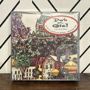 Boutique Pot en Ciel Coasters Quebec Canada Petit Champlain District Set of 4 - Picture 1 of 6