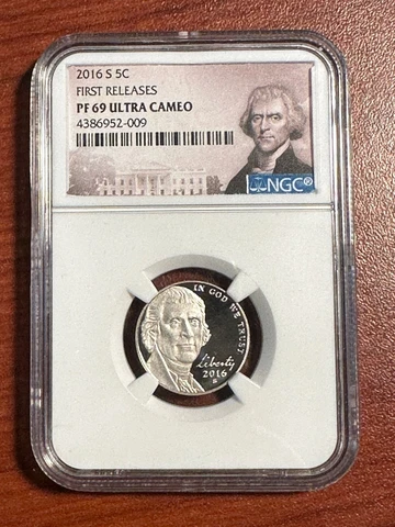 2016 S 5 Cents First Release Jefferson Nickel - PF69 Ultra Cameo NGC Brown Label Cover
