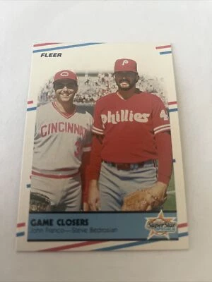 1988 Fleer John Franco Steve Bedrosian #627 Game Closers Philadelphia Phillies - Image 1 of 2