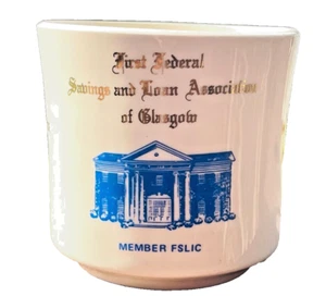 Glasgow Kentucky First Federal Savings & Loan Bank Taza de café de colección Barren KY - Imagen 1 de 5