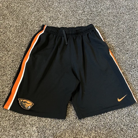 Nike Oregon Beavers University Basketball Shorts Mens MEDIUM Elastic Waist Black Cover