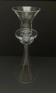 Jarrón de cristal soplado a mano reversible candelabro candelabro vástago de trompeta - Imagen 1 de 6
