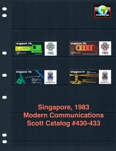 $4.05 Scott Value - 1983 SINGAPORE Communications Modern Signals CV MNH NH UMM - Picture 1 of 4