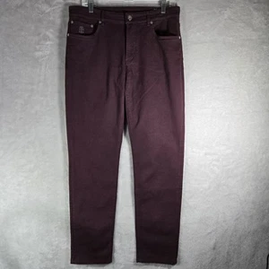 Brunello Cucinelli Denim Jeans Mens Size 46 Wine Purple Traditional Fit 30” - Picture 1 of 12