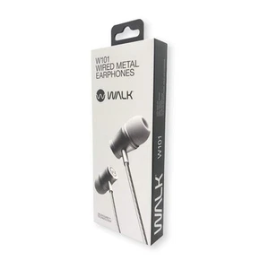 Walk Audio W101 Wired Silver Metal Earphones - Picture 1 of 3
