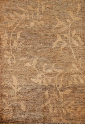 Hand-Knotted Jute Carpet Moroccan Style Rug Floral Indoor Area Rug 5x7 Ft - Image 1 of 4