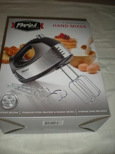 " Parini " Elektrischer Handmixer, 5 Geschwindigkeiten, schwarz, mit Snap-On Aufbewahrungskoffer - Bild 1 von 2
