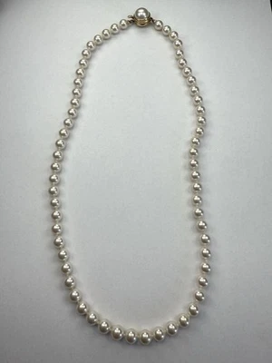 Vintage Designer Majorica Faux Pearl 925 Sterling Silver Necklace Size 18” - Image 1 of 4