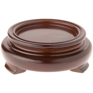 Plymor Walnut Round Wood Veneer Footed Display Base, 2.75" W x 2.75" D x 1" H - Picture 1 of 1