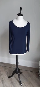 Jaeger 3/4 Sleeved Scoop Neck Blue Top. Size Small - Picture 1 of 7