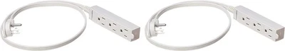 Amazon Basics 3 ft 2-Prong Indoor Rectangular Extension Cord Power Strip 2 Pack - Image 1 of 4