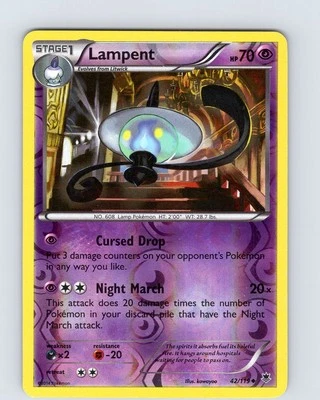 Pokemon TCG Lampent XY Phantom Forces 42/119 Reverse Holo Uncommon Played MP - Image 1 of 2