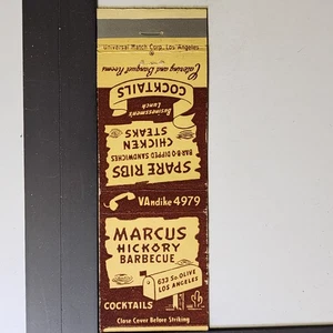 Barbecue Marcus Hickory Los Angeles vintage 633 così Libro fiammiferi olive - Foto 1 di 3