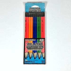 Vintage Empire Blazing Writers Neon No.2 Pencils 10-Pack NIP Bright Colors - Picture 1 of 3