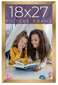 18x27 Frame Gold Bronze Solid Wood Picture Frame Width 0.75 Inches | Interior Fr - Picture 1 of 9
