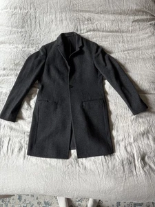 AllSaints Manor Dark Grey Wool Over Coat US 38 Medium - Picture 1 of 9