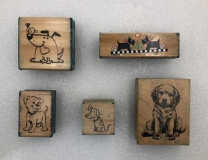 5 timbri in gomma di legno per scrapbooking, carte - ecc. - Foto 1 di 2