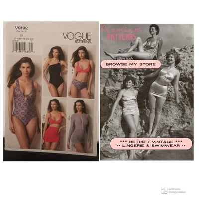 Vogue Vintage Sewing pattern Ladies Swimsuit Bikini Swimmers Cover Up V9192 - image 1 of 4