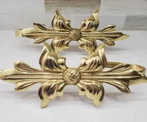 Coppia di tende ad arco in ottone cravatta posteriore vintage made in India ananas pesante Ctr#194 - Foto 1 di 11