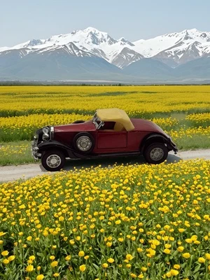 1931 Rolls Royce Phantom Red Convertible Yatming #8504  1:43 - Image 1 of 4