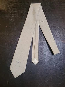 Vtg Christian Dior Tie Beige Silk Blend Made In USA & Italy - Picture 1 of 3