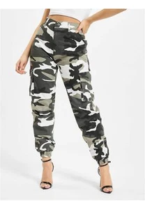 DEF Pantalones Cargo Ruby Camuflaje Con Bolsillos Y Puños Elásticos Mujer - Picture 1 of 6