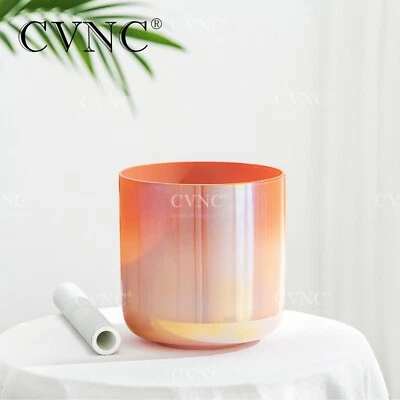 CVNC 432HZ 7" D Navel Sacral Chakra Clear Crystal Singing Bowl Sound Healing - Image 1 of 4