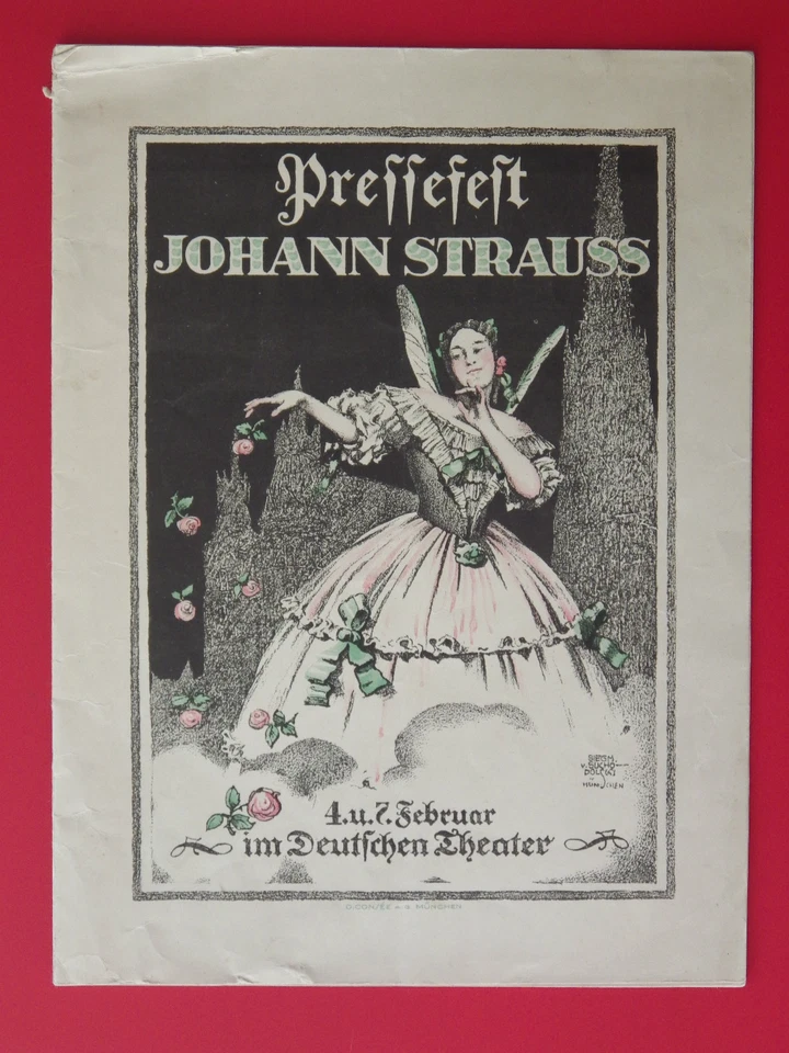 altes Heft PRESSEFEST Johann Strauss deutsches Theater München 1926 ( 7314 - Bild 1 von 1