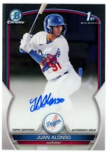 2023 Bowman Baseball Juan Alonso 1st Bowman Auto Los Angeles Dodgers - Picture 1 of 2