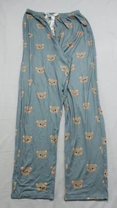 SHEIN Teen's Bear Allover Print Tie Front Pajama Bottom SO3 Dusty Blue Large - Picture 1 of 4