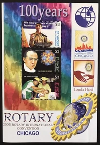 ST VINCENT ROTARY STAMPS SHEET MNH 2005 ROTARY INTERNATIONAL CONVENTION CHICAGO - Picture 1 of 1