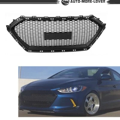 Repuesto parrilla delantera con panal negro brillante para Hyundai Elantra 17-18 Foto 1 de 4