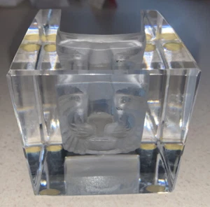 KOSTA Boda BERTIL Vallien LION Cat Viewpoint Sculpture Paperweight 68527 Crystal - Picture 1 of 5