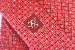 CANALI MEN'S TIE RED/GEOMETRIC Width: 3.50" Length: 58" - Picture 1 of 5