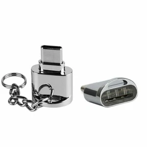 1x Type C For Micro SD TF Memory Card Reader OTG Adapter Type C USB 3.1 Keychain - Picture 1 of 12