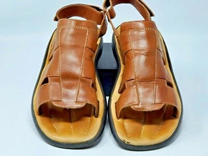 Johnston Murphy Brown Adjustable Buckle Sandals Shoes Men's 10M Pre-Owned  - Picture 1 of 6