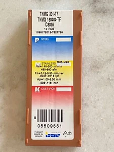 NEU (10 STCK) - ISCAR TNMG 331-TF/160404-TF IC6015 HARTMETALLEINSÄTZE EDP #: 5509551 - Bild 1 von 2