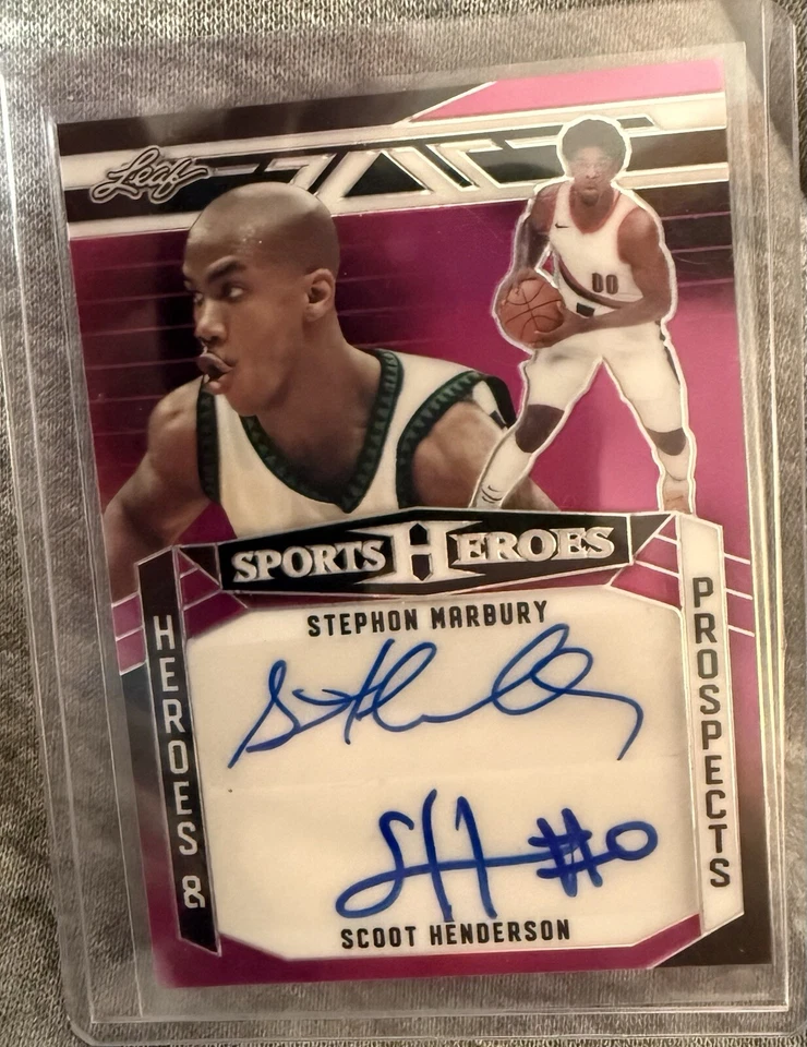 Tarjeta automática doble Stephon Marbury/Scoot Henderson/6 hojas Sports Heroes 2024 Foto 1 de 2