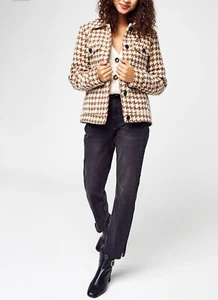 Chaqueta Vero Moda Shacket Pata de Gallo Caramelo Talla M 12/14 Look Lana PVP £55 - Imagen 1 de 5